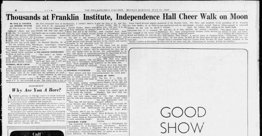 The philadelphia inquirer mon  jul 21  1969 